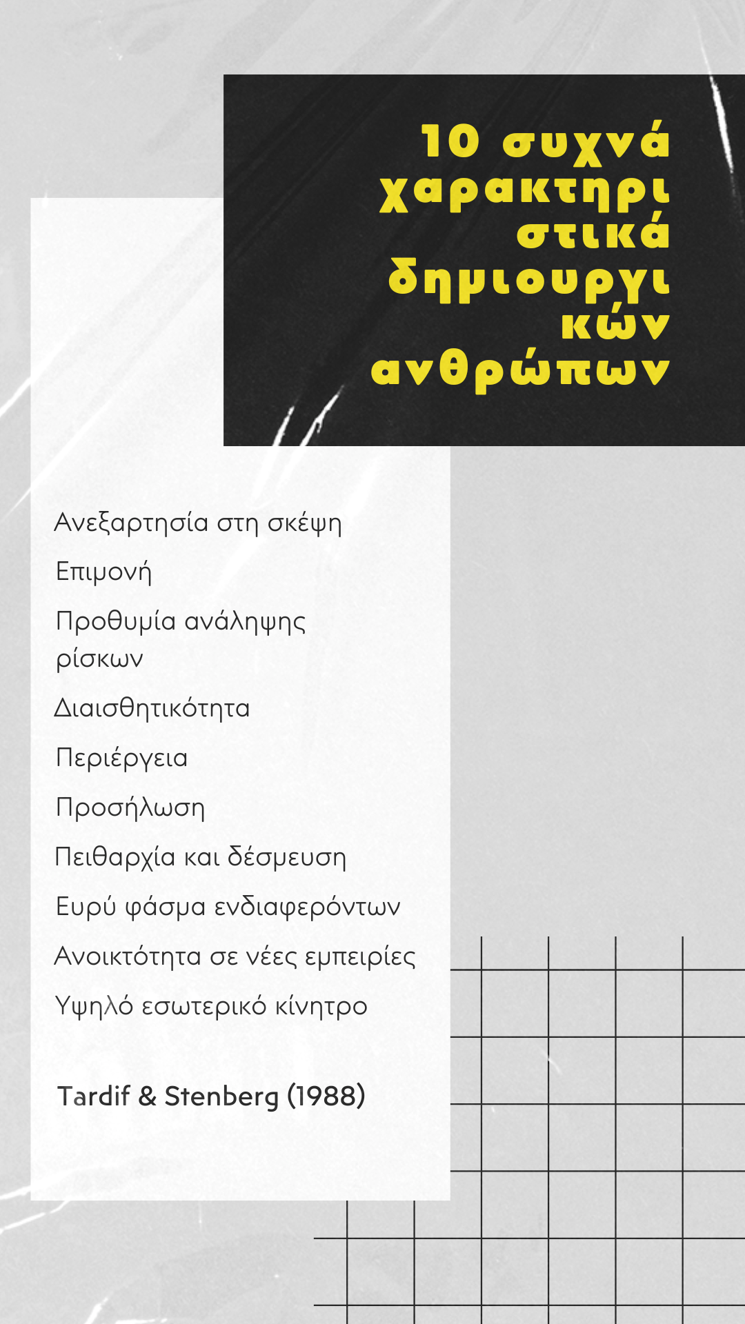 Χαρακτηριστικά Δημιουργικότητας
